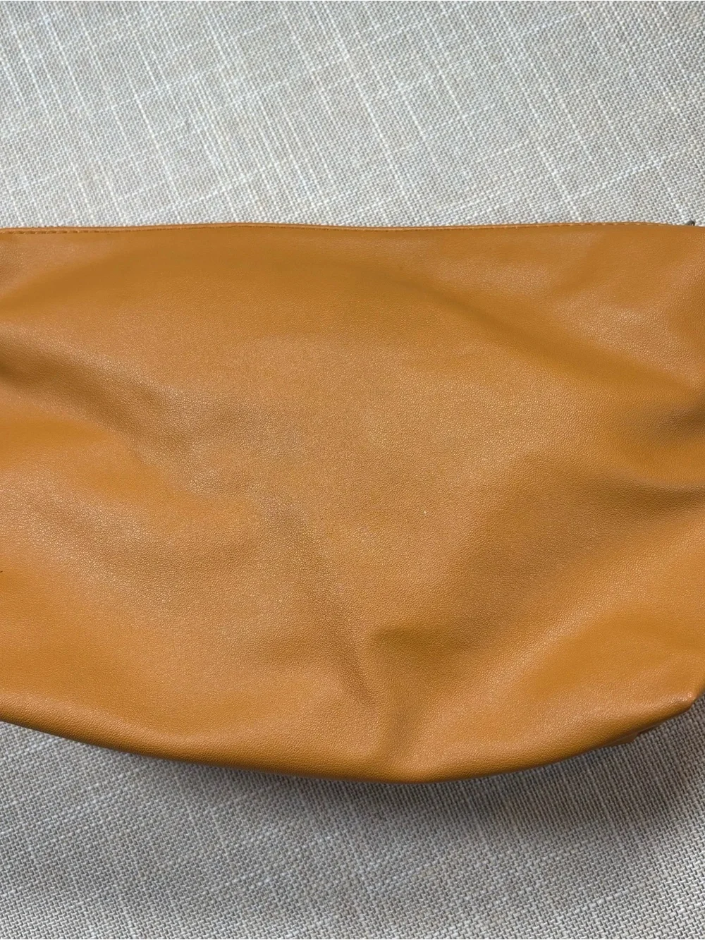 Antik Kraft Tan Leather Zip Cosmetic Pouch